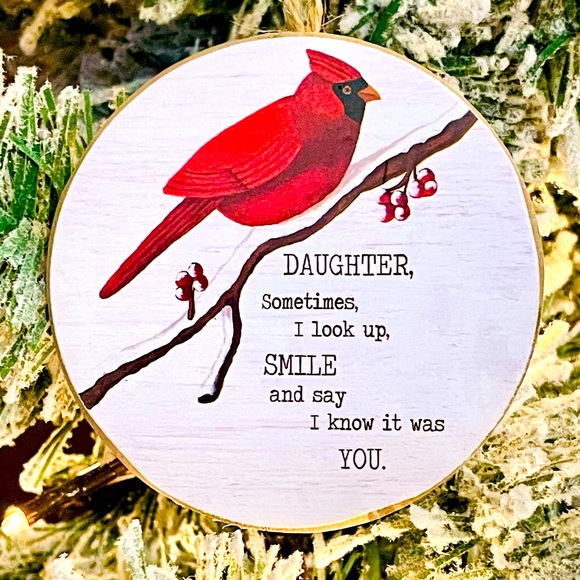 *Daughter Round Cardinal Ornament - Picture 1 of 12